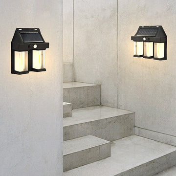 Dual Head Outdoor Solar Wall Light – Waterproof LED