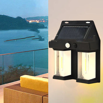 Dual Head Outdoor Solar Wall Light – Waterproof LED